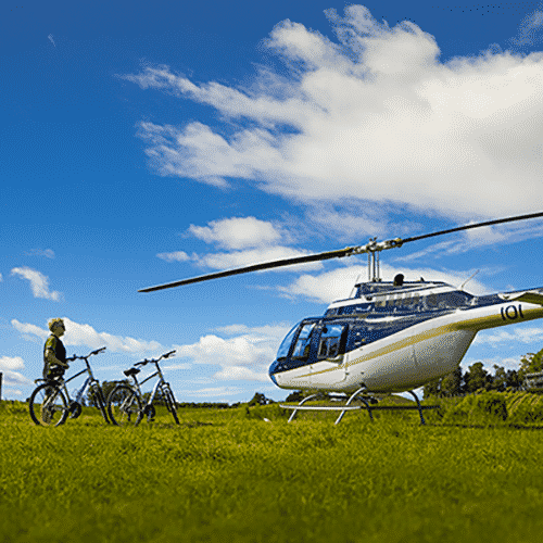 Bespoke Cycling Tours_Wheelie Fantastic_Helicopter and cyclist