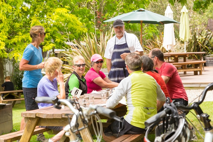 winery lunch when cycling the great taste trail
