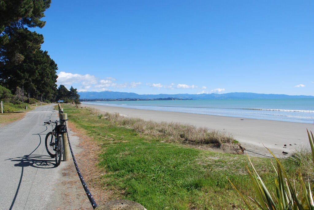 Rabbit Island sandy beach beside The Great Taste Trail